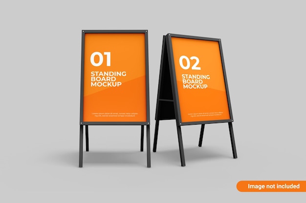 Mockup di banner di bordo in piedi
