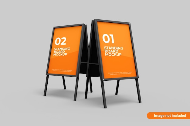 Mockup di banner di bordo in piedi
