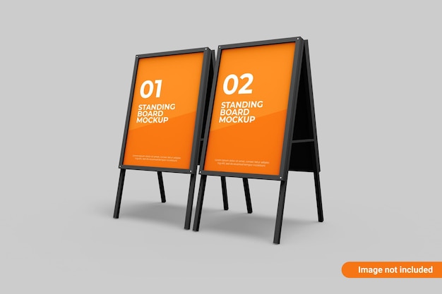 Mockup di banner di bordo in piedi