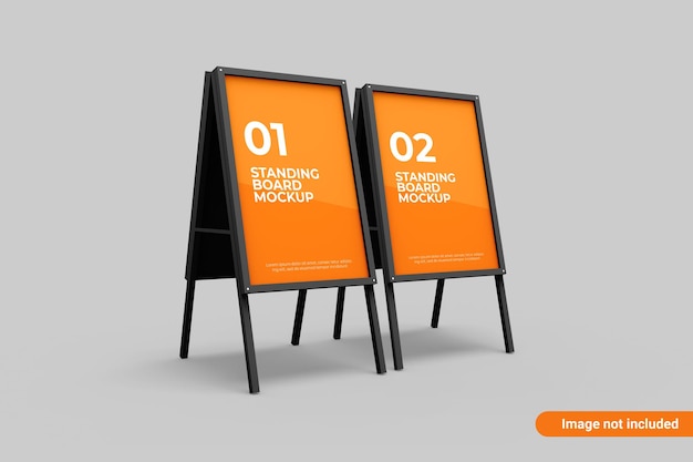 Mockup di banner di bordo in piedi