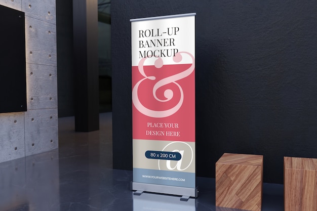 Mockup di banner in piedi roll-up