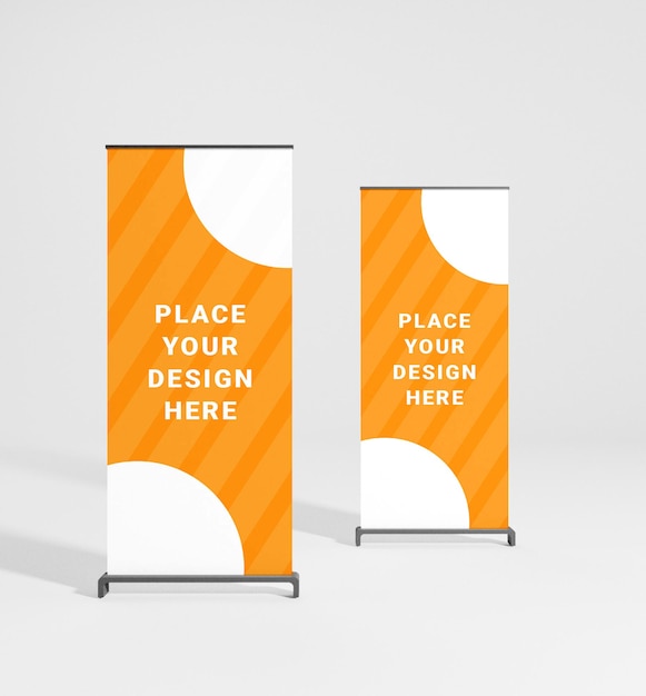 Mockup di banner rotolante per pubblicità e branding