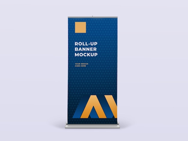 Mockup di banner rotolato verticale