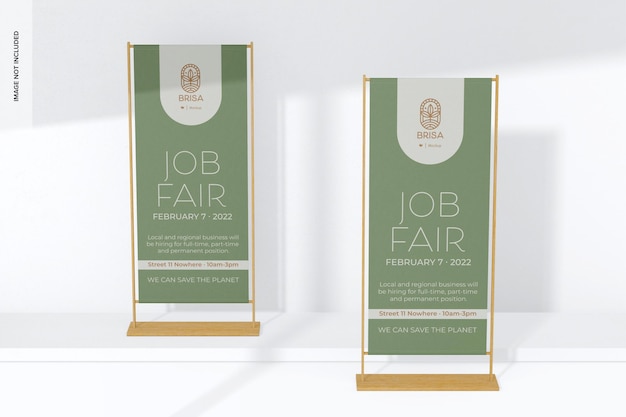 Mockup di banner stampati in bambù
