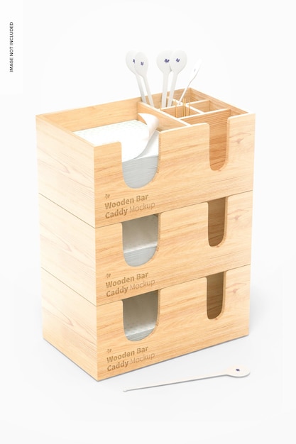 Mockup di bar caddies in legno