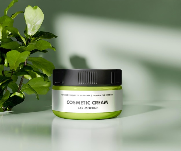 Mockup di barattolo di creme cosmetiche vetrine realistiche di prodotti per la cura della pelle