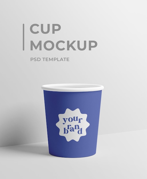 Mockup di bicchiere di carta per caffetteria