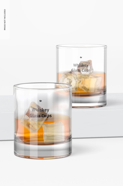 Mockup di bicchieri da whisky da 11 once, prospettiva