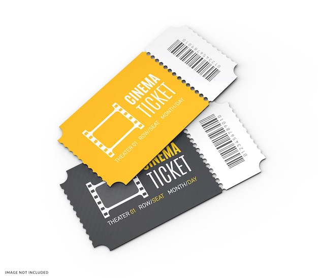 Mockup di biglietti d'ingresso al cinema