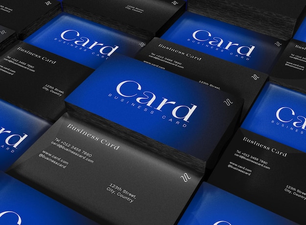 Mockup di biglietti da visita impilati 3D