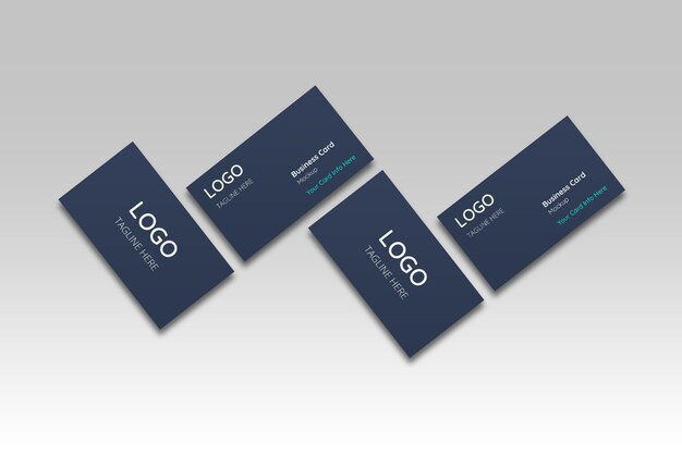 Mockup di biglietti da visita in stile lettera W
