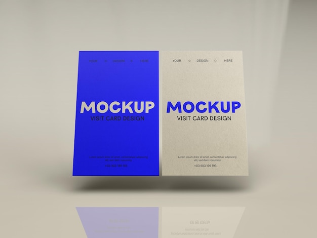 Mockup di biglietti da visita in una schermata minima