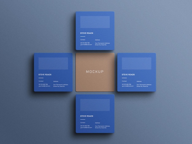 Mockup di biglietti da visita quadrati