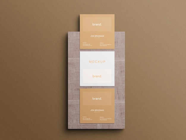 Mockup di biglietti da visita quadrati