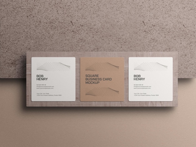 Mockup di biglietti da visita quadrati
