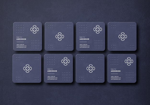 Mockup di biglietti da visita quadrati