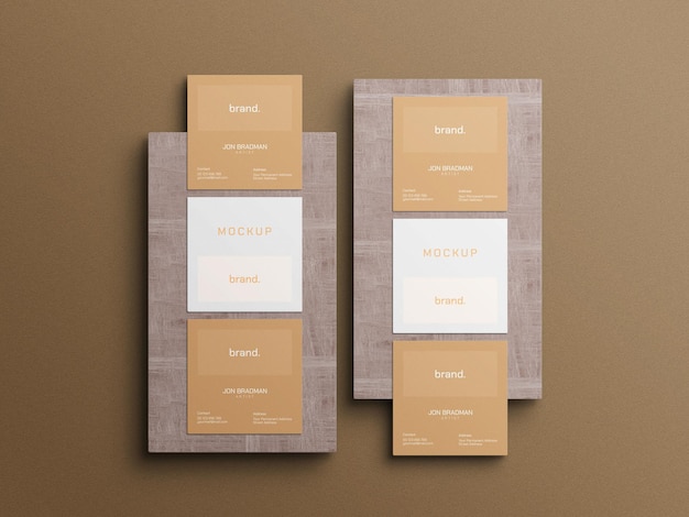 Mockup di biglietti da visita quadrati