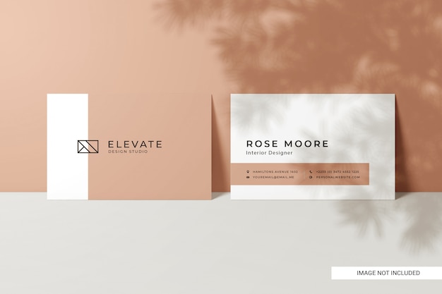 Mockup di biglietti da visita vista frontale