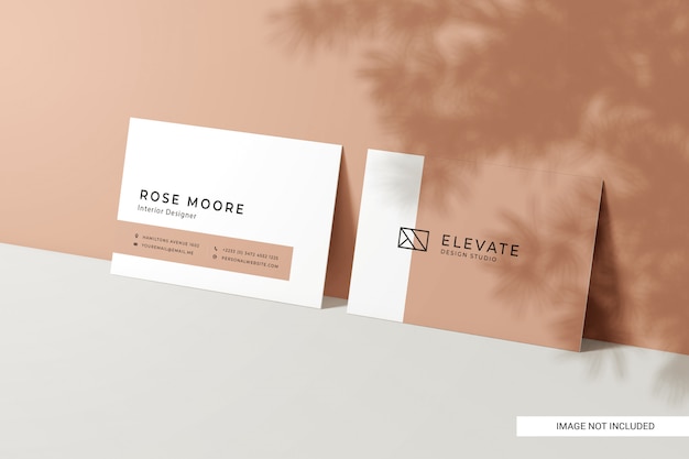 Mockup di biglietti da visita vista frontale