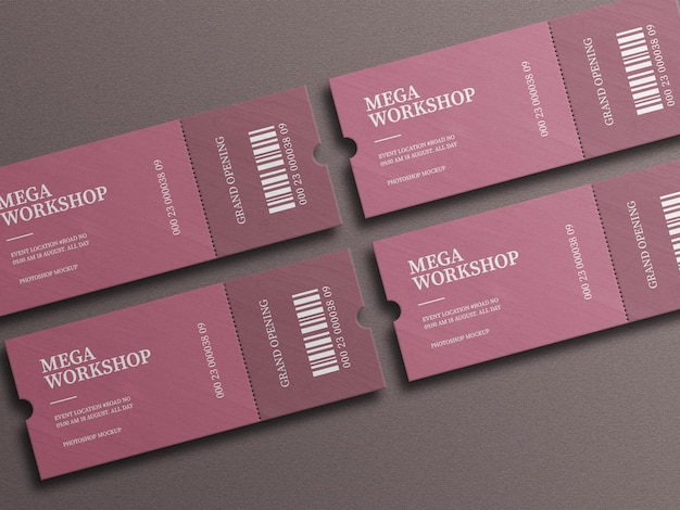 Mockup di biglietti per eventi creativi