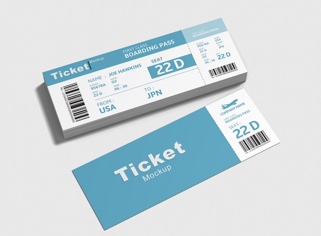 Mockup di biglietti per eventi