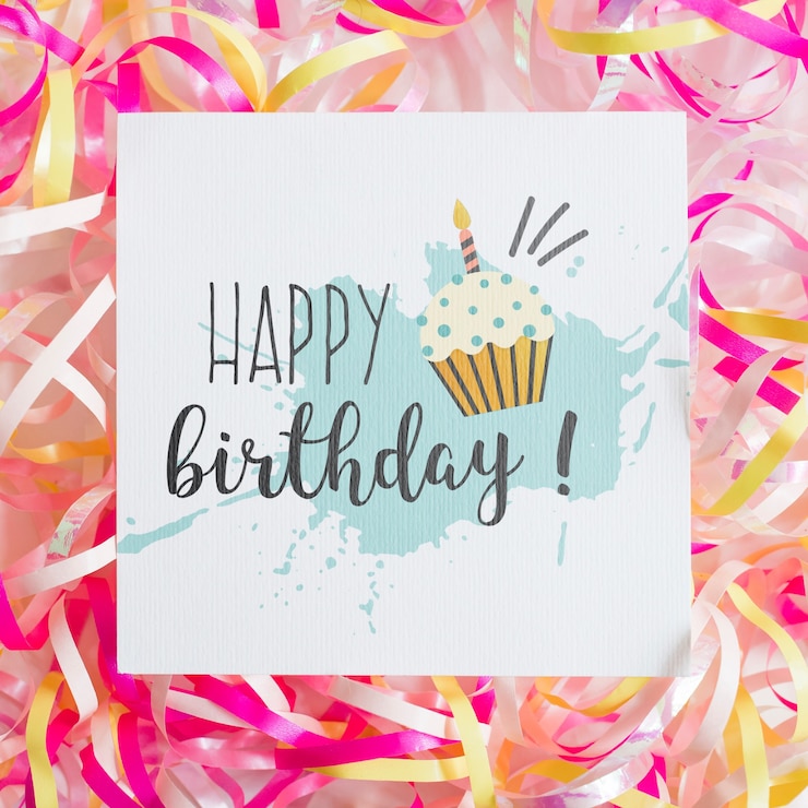 PSD mockup di biglietto d'auguri vista dall'alto