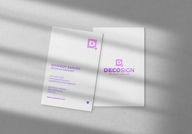 Mockup di biglietto da visita colorato realistico
