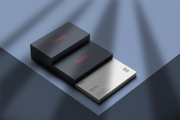 Mockup di biglietto da visita con ombra