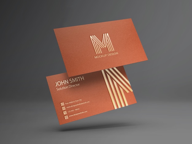 Mockup di biglietto da visita galleggiante