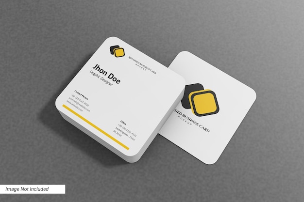 Mockup di biglietto da visita quadrato arrotondato