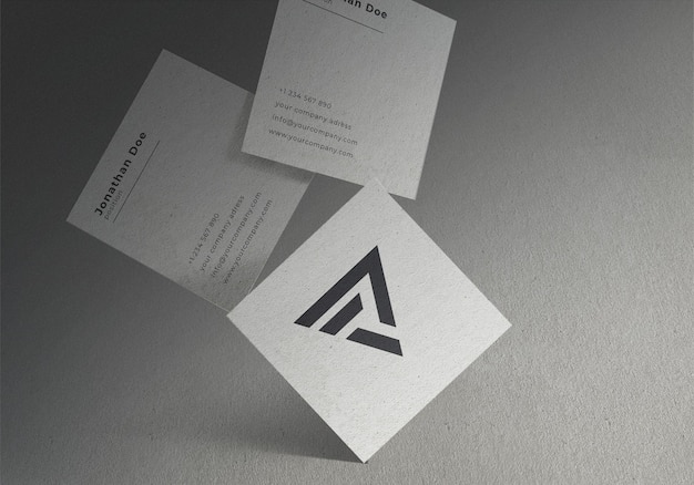 Mockup di biglietto da visita quadrato galleggiante Design