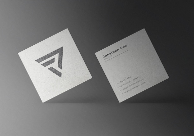Mockup di biglietto da visita quadrato galleggiante