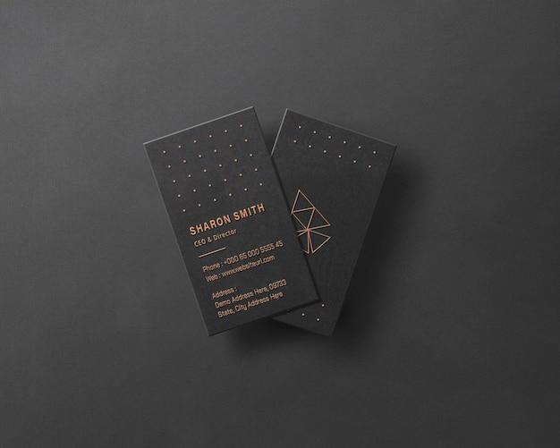 Mockup di biglietto da visita scuro elegante