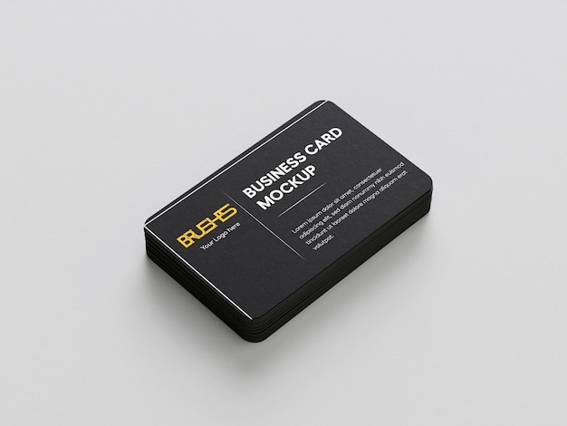 Mockup di biglietto da visita su superficie grigia