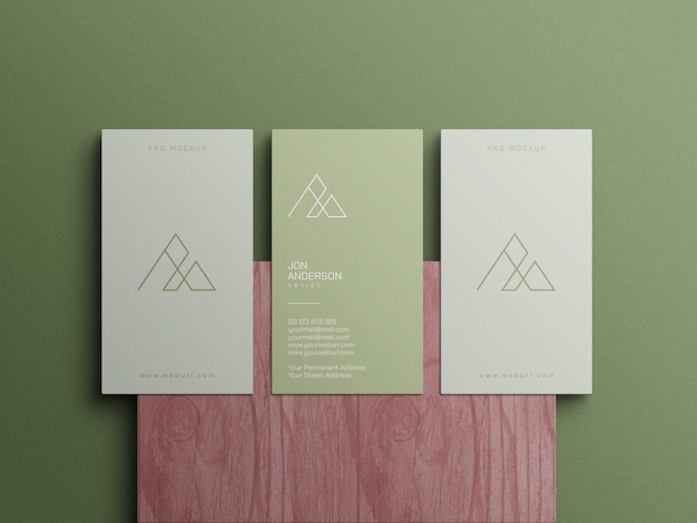 Mockup di biglietto da visita verticale