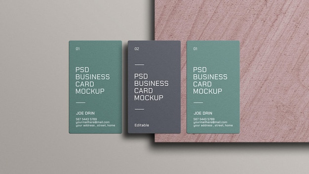 Mockup di biglietto da visita verticale