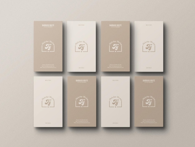 Mockup di biglietto da visita verticale