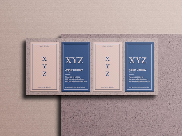 Mockup di biglietto da visita verticale