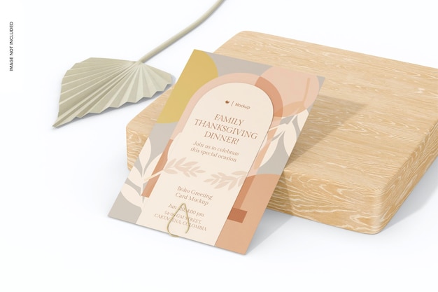 Mockup di biglietto di auguri Boho