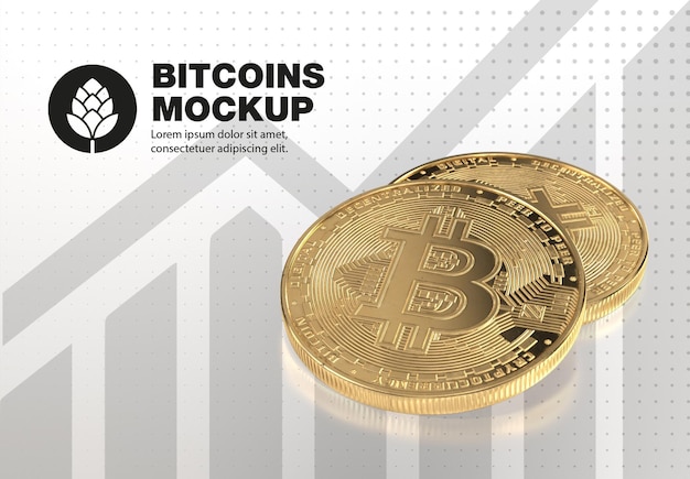 Mockup di Bitcoin d'oro