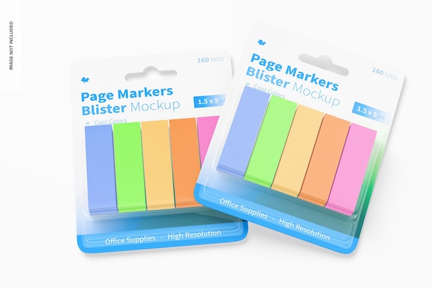 Mockup di blister di marcatori di pagina