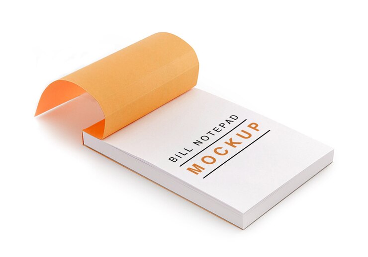Mockup di blocco note Bill isolato