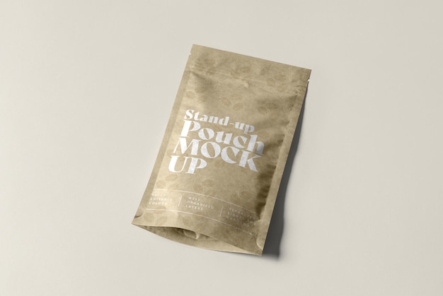 Mockup di borsa in piedi per il modello di mockup psd per l'imballaggio di buste di caffè