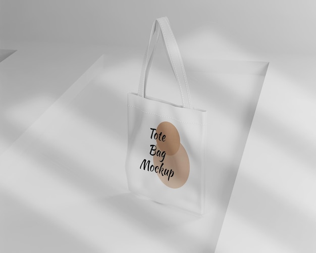 Mockup di borsa tote bianca minimalista