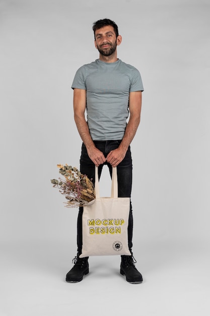 Mockup di borsa tote minimalista