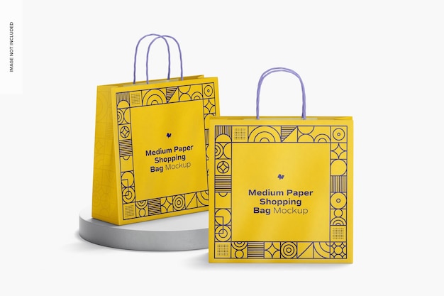 Mockup di borse della spesa di carta media