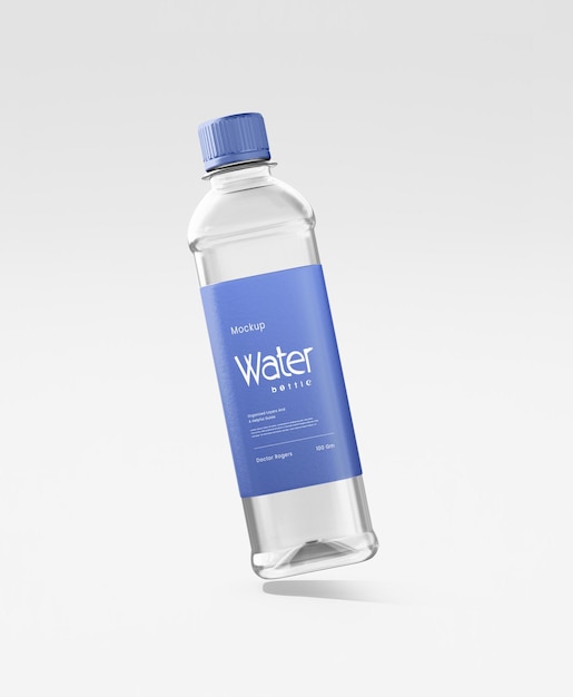 Mockup di bottiglia d'acqua galleggiante