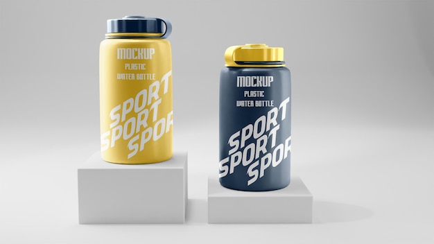 Mockup di bottiglia d'acqua sportiva PSD