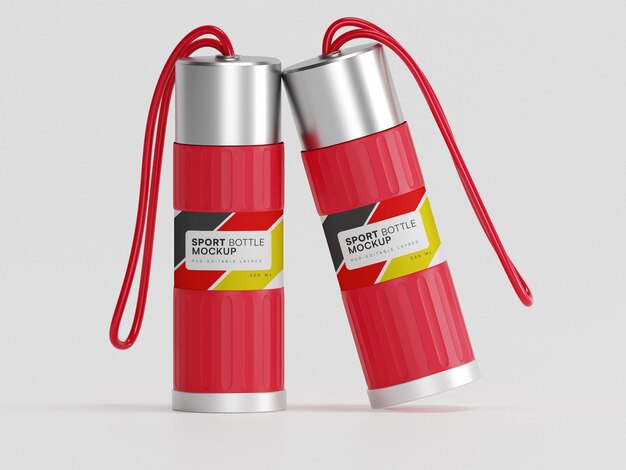 Mockup di bottiglia d'acqua sportiva