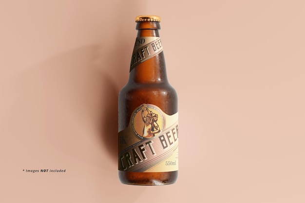 Mockup di bottiglia di birra fredda